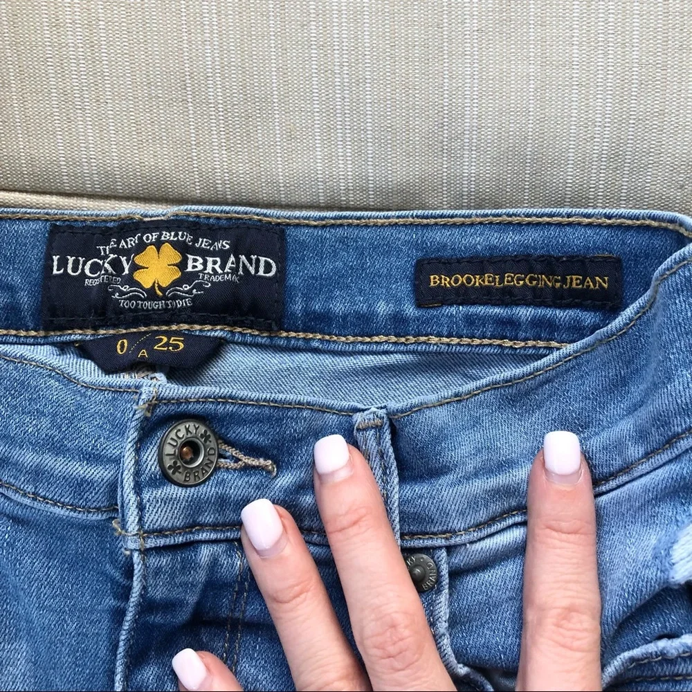 Lucky Brand Jeans Brooke Legging Denim skinny Jeans 25 light color Distressed - Picture 5 of 5